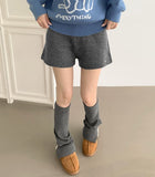 Banding Pendant Wool Blend Thick Knit Fall Shorts