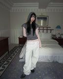 Nav Square Neck Tencel Long Sleeve T-Shirt