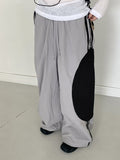 Cler Unbalanced Nylon Banding 2-Way Long Wide Jogger Pants