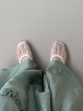 1204 Mesh See-through Summer Flat Shoes (1cm)