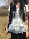 [Scarf set] Mellan Dot Muffler Frill T-shirt Set