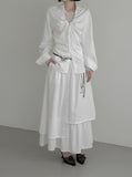 Celine Layered Unbalanced Long Skirt
