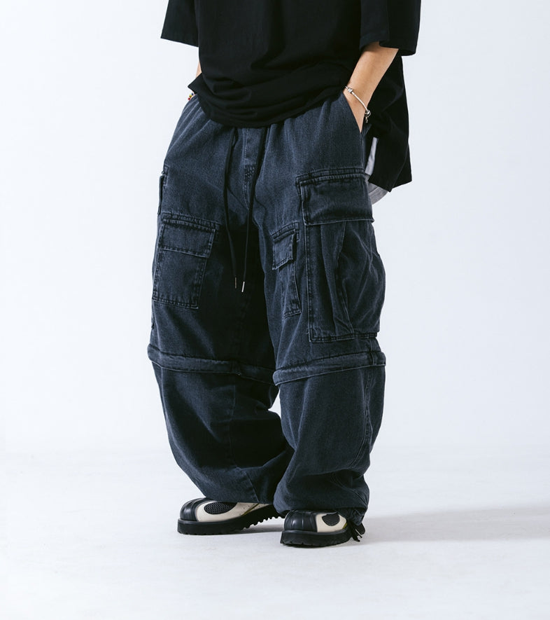 ANGLAN (アングラン) - デタッチャブルデニムカーゴバルーンパンツ / Detachable Denim Cargo Balloon Pants  – einz.jp