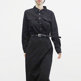 Penaon Back Slit Long One Piece (belt Set)