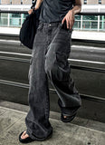 Nyujin wide cargo pocket denim pants