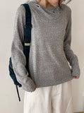 Burhit Unbalance Ribbed Hoodie