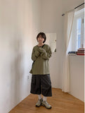 [unisex] Damok Henry Neck Waffle Over Long Sleeve Tee