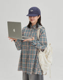 [BAONHAUS] Vintage Check Pocket Over Shirt