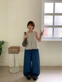 Celmo Summer Cool Banding Denim Wide Pants