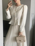Loila Tweed Shirring Jacket Blouse