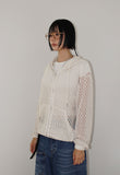 SUMMER KNIT HOOD ZIP-UP