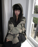 Zion Camo Two Way Semi-Crop Hood Zip-Up