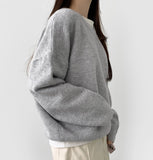 Wool Acrylic Blend V-neck Loose Fit Avant Knit