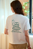 Humming Kettle Embroidery CROP Short Sleeve Tee