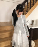 Linwoo punching button knit cardigan