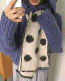 Loltz Dot Color Matching Wool Angora Fur Muffler