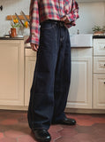 Fizz cut wide denim pants