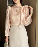 Lobuldi Satin Tie Blouse