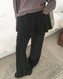 Henny Dot Velvet Frill Skirt Pants