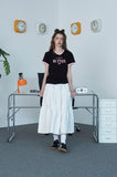 BUTTON CROP Ringer Tee