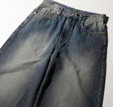 Smudge Balloon Wide Denim Pants