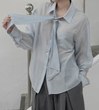 Lucy Tie See-Through Blouse