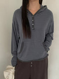 Kudelin Button Stripe Hoodie