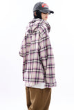 Reims over hooded check shirt
