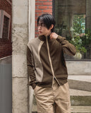 Tugen Suede Color Matching Stand Neck Zip-up