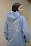 Bloom Rabbit Embroidered Hoodie