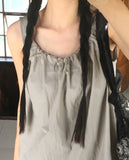 Limit string frill sleeveless mini one piece