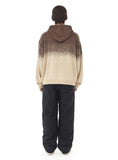 BASIC LOGO OMBRE KNIT HOODIE