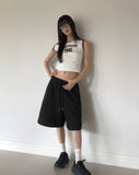 [UNISEX] Scent You Studded Pintuck Banding Bermuda Training Pants