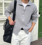 Lano Two Way Collar Zip-up Knit