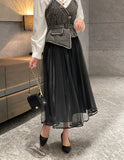 Nello Tweed Bustier Puff Blouse (Belt Set)