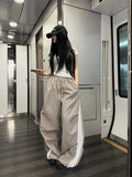 Metal Track Wide Nylon Pants