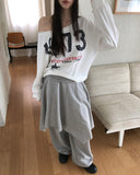Benki Vintage One-Shoulder Sweatshirt