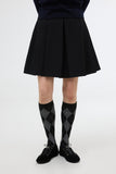 Ruten pleated wool mid-length skirt