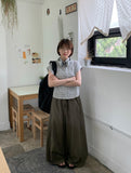 Mocku Banding Nylon Cargo Wide Pants