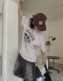 Portina Damage Wide Denim Pants