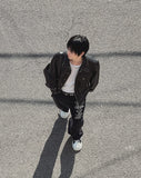 Aubert Lettering Wide Denim Pants