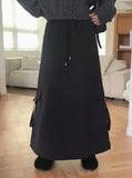 Tarp Peach Fuzz Cotton Cargo Two Way String Long Skirt