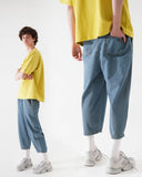 public banding wide denim pants