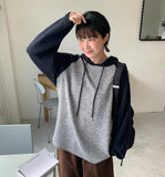 [BAONHAUS] Benas ribbed color matching raglan hoodie