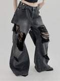 Philip Damage Wide Denim