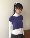 Bren cap sleeved cropped short-sleeved knit