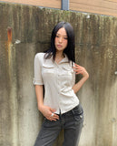 [MADE] Deku Pocket Roll-Up Button Collar Slim Fit Three Quarter Shirt