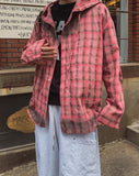 Venish dirty hood check shirt