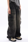 Kilcar half banding cargo denim pants