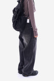 Answer wrinkle washed wide denim pants
